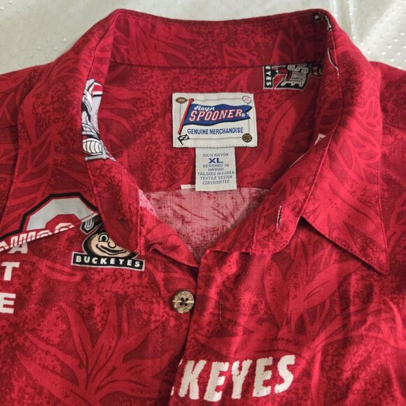 Rayn Spooner Ohio State Shirt Mens XL Buckeyes OSU Hawaiian Brutus Football - Picture 5 of 9